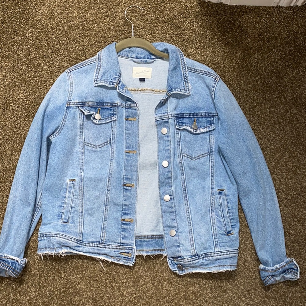 universal thread distressed denim jacket